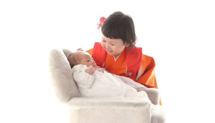 お宮参り　姉妹　兄弟　家族　撮影　スタジオ